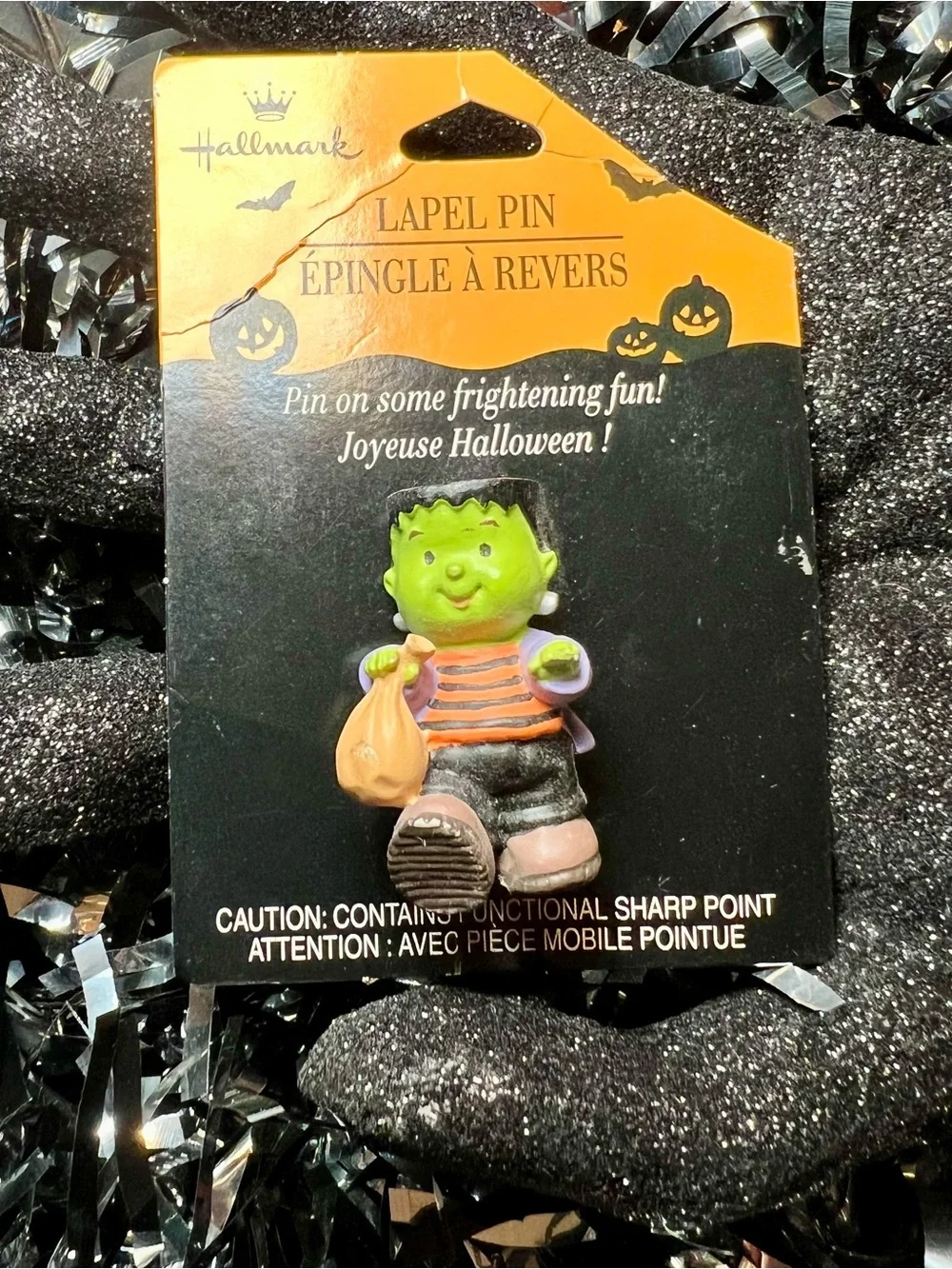 Hallmark 1990 Frankenstein Brooch Pin Trick-or-Treat Boy in Costume
